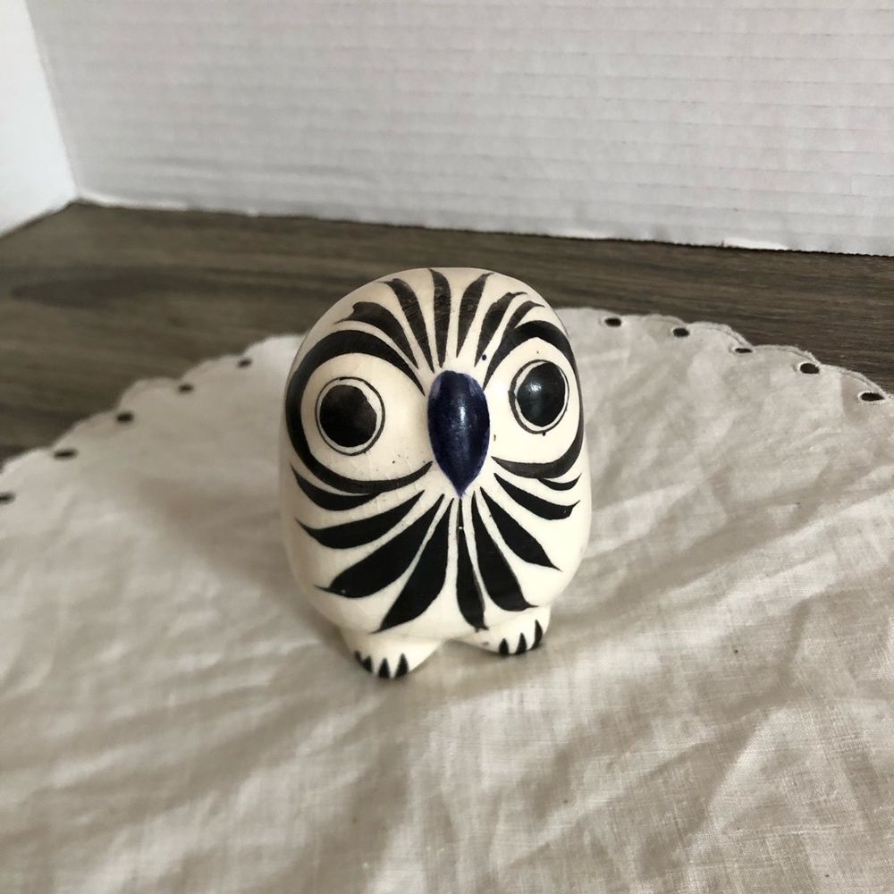 Vtg Mexican Hand Painted Tonala Owl